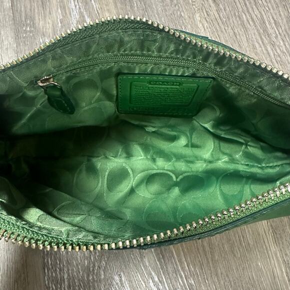 Coach Vintage Y2K Leather Green Hampton Baguette Shoulder Bag - Picture 6 of 7